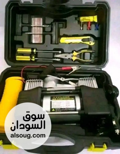 منفاخ لعجلات العربات 2 بستم ماركة أبو جمل مع شنطة متكاملة - صورة رقم 1