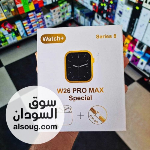الساعة الذكية موديل W26 Pro Max  ساعة مع كستك إضافي سماعا - صورة رقم 3