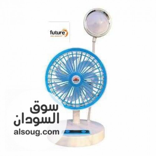 مروحة شحن صغيرة مع كشاف اضاءة تعمل ببوربانك او لوح طاقة شمسية - صورة رقم 2