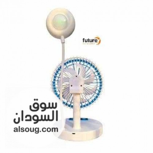 مروحة شحن صغيرة مع كشاف اضاءة تعمل ببوربانك او لوح طاقة شمسية - صورة رقم 3