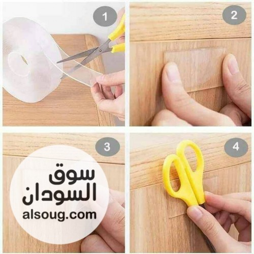 شريط لاصق دبل فيس شفاف للصق اي شئ علي الحائط  - صورة رقم 3