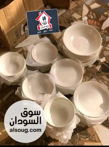 طقم بورسلين ابيض ساده 42 قطعه   - صورة رقم 1