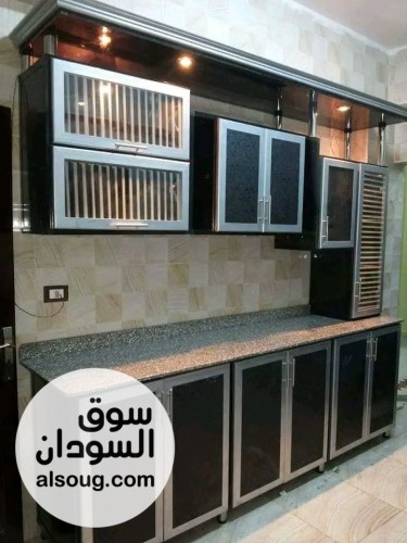 مطابخ المونيوم أنيقة وجميلة المتر كامل بالرخام - صورة رقم 3