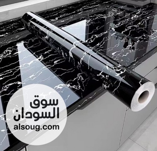  رول رخامي ضد الماء اسود و ابيض عملي ومناسب لأسطح متعددة - صورة رقم 2