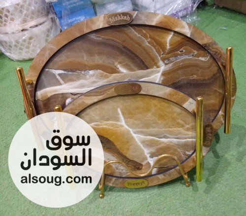  صواني خشبيه بأشكال رخاميه - صورة رقم 2