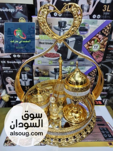 طقم ضيافة فاخر بتصميم ملكي مطلي باللون الذهبي - صورة رقم 1