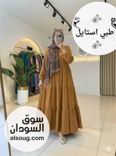 فساتين خامة كتان اسباني بلبس فري سايز - صورة رقم 5