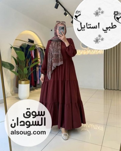 فساتين خامة كتان اسباني بلبس فري سايز - صورة رقم 3