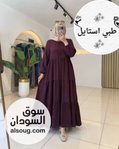 فساتين خامة كتان اسباني بلبس فري سايز - صورة رقم 2