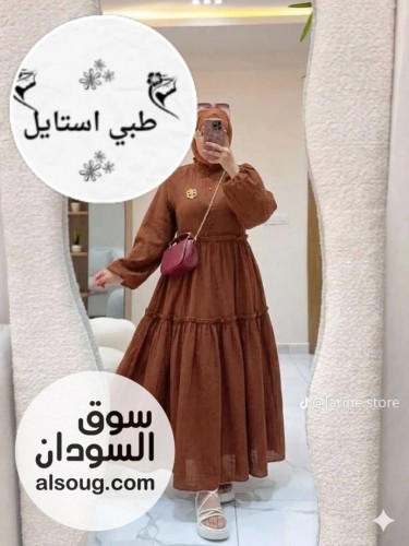 فساتين خامة كتان اسباني بلبس فري سايز - صورة رقم 7