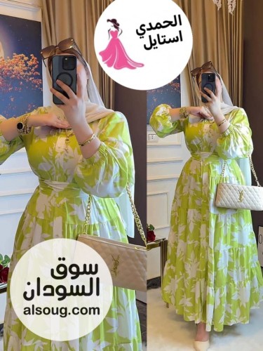 الإبداع في عالم الفستان --فستان شفون مبطن --مكبوس - صورة رقم 3