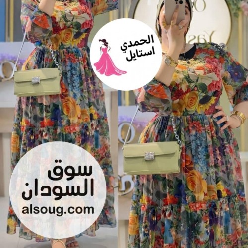 الإبداع في عالم الفستان --فستان شفون مبطن --مكبوس - صورة رقم 10
