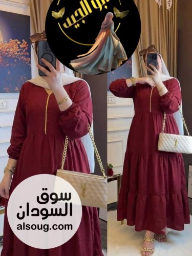   فستان الخامه كتان فري سايز 