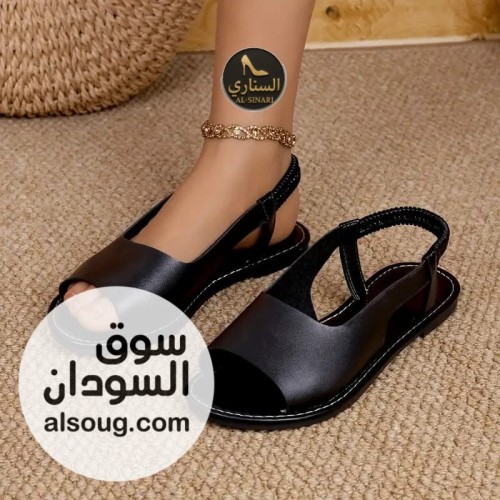 شبشب جلد طبيعي كعب عالي   