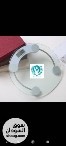 ميزان الكتروني مدور زجاجي شفاف
