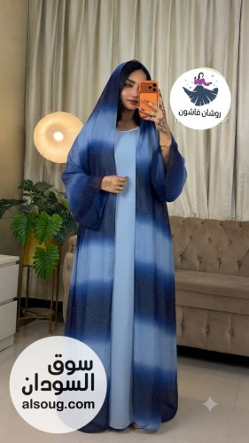 دراعه ٣ قطععبايه فستان طرحهجكت شفون فستان سي واي    - Image # 2