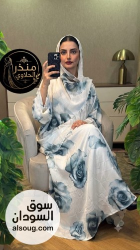 عبايه دبل فيس- عبايه +طرحه كبيره- خامه شفون مطبوع الاصلي مكبوسه - صورة رقم 15