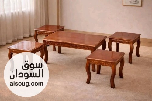 ترابيز خشب سنط متين ورهيب وشكل أنيق ٥ قطع - صورة رقم 15