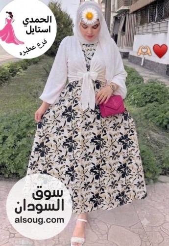 طقم قطعتين فستان + جكت --الخامه سوفت &times; سوفت --مقاس فري سايز - صورة رقم 5