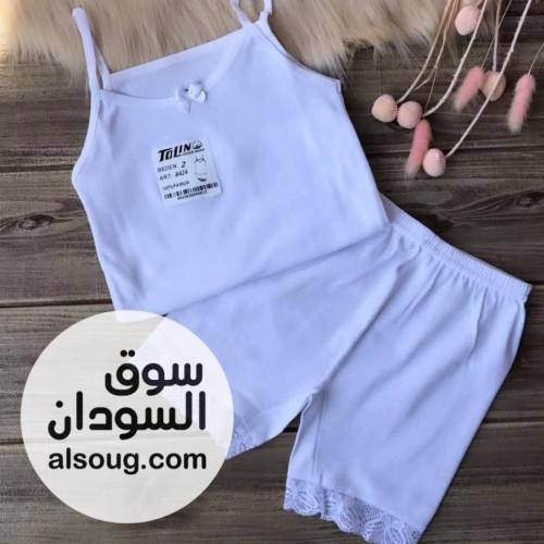 النوع : طقم بناتي ابيض قطن اصلي --الخامه:: قطن تقيل اصلي --العمر : من - صورة رقم 4