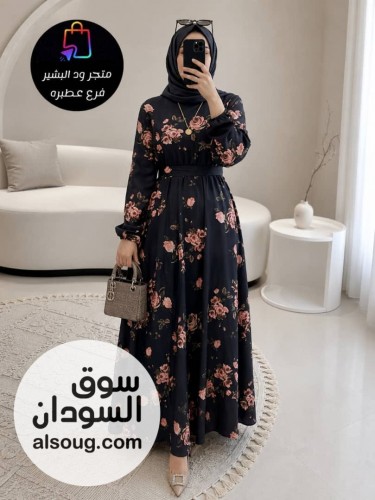 فستان مشجر ❤️-خامه سوفت عالي الجودة -مقاس فري سايز بلبس من وزن ٦٥ ل - صورة رقم 2