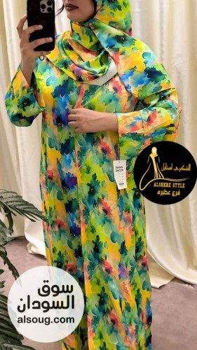 العبايه الترند--عبايه + طرحه + حزام --بتلبس من 60 لي 90 كيلو - صورة رقم 3