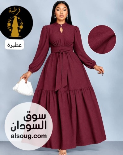 الجديد شديد -- فستان فريسكا الأكثر مبيعا--بي حزام وزراره - صورة رقم 3