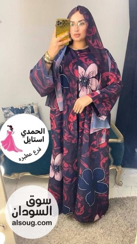 الجديد شديد --عبايه كريب فاخر -مطبوع بي طرحه كبيره شفون - صورة رقم 1