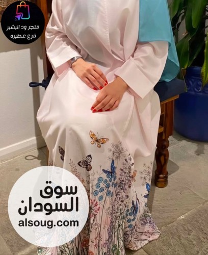 *الموديل : عباية قطعتين طقم + طرحة* - *الخامه : سوفت وطرحة شي - صورة رقم 2