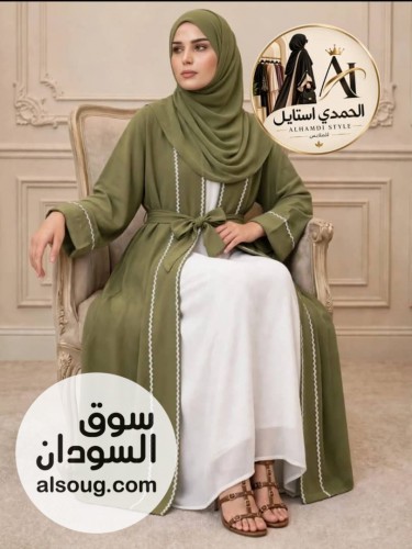 اتوفر من جديد --دراعه 4قطع --عبايه فستان حزام طرحه --خامه - Image # 11