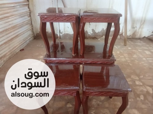 ترابيز خشب سنط متين جداً وشكل أنيق وجميل مدرج و٥حبات - صورة رقم 3