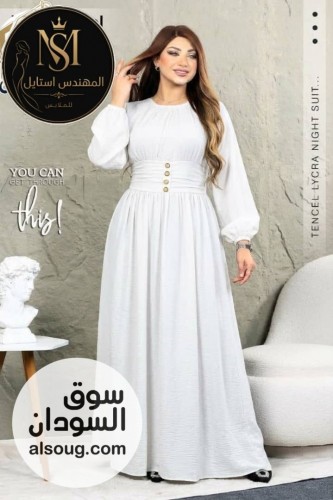 الجديد شديد *فستان كتان اسباني* *-زايد حزام --*بلبس من 60 ل 100 - Image # 3