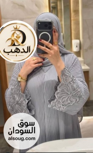 عباية سعودية فخمة خامة مضلع لونين فقط - صورة رقم 2